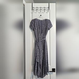 Roxy Blue and White Midi Dress